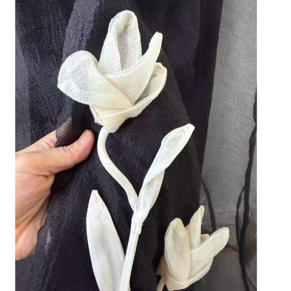 NEW STAUD Albee Maxi Dress Gown XSmall Black White Floral Cocktail *Cover Only* - Picture 6 of 8